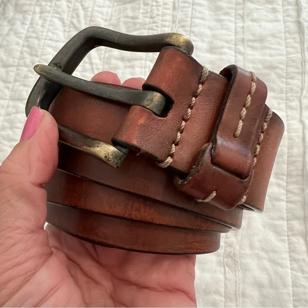 Tommy Hilfiger Brown Leather Mens belt fits 39.5